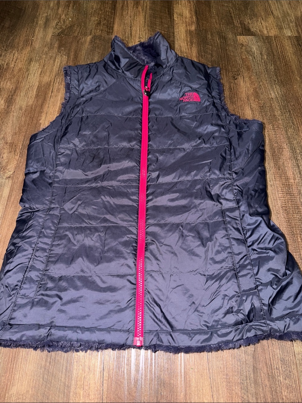 THE NORTH FACE | Women’s Reversible Vest Mossbud Steel Gray Purple/Pink Sz M EUC